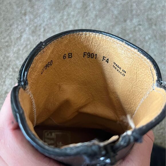 Frye Romy Ring Harness Black Leather Western Ankle Boots size 6 - Picture 8 of 8